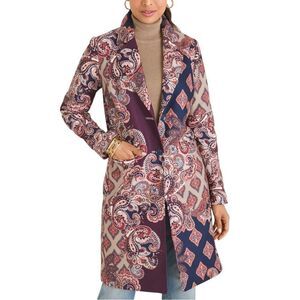 NWOT CHICO’S Patterned Patch Print Coat S